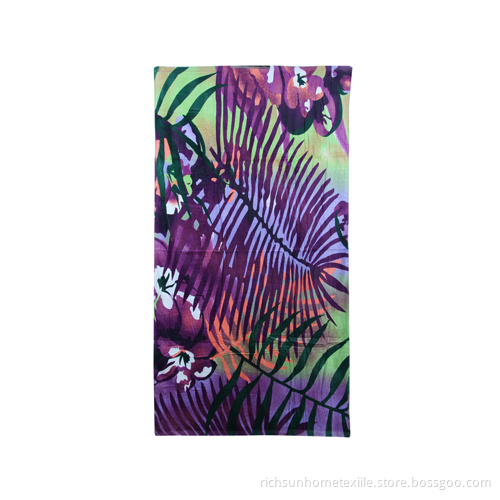 purple plant beach towel